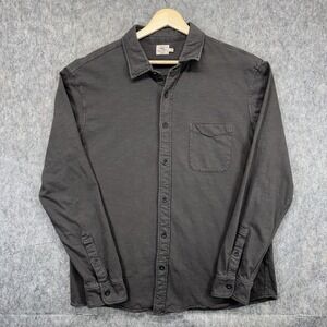 Faherty Knit Shirt Men's XL Long Sleeve Gray One Pocket Stretch Work Casual